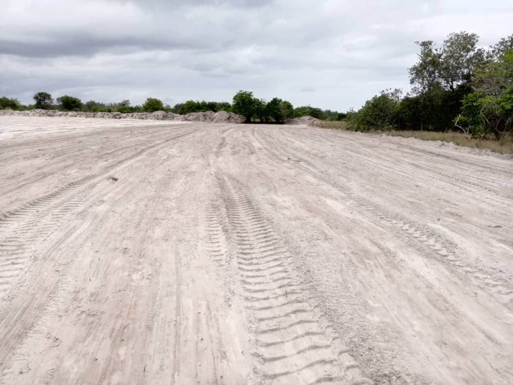 Plateforme terrassée et nivelée